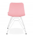 Chaise design rose en plastique et métal Curl