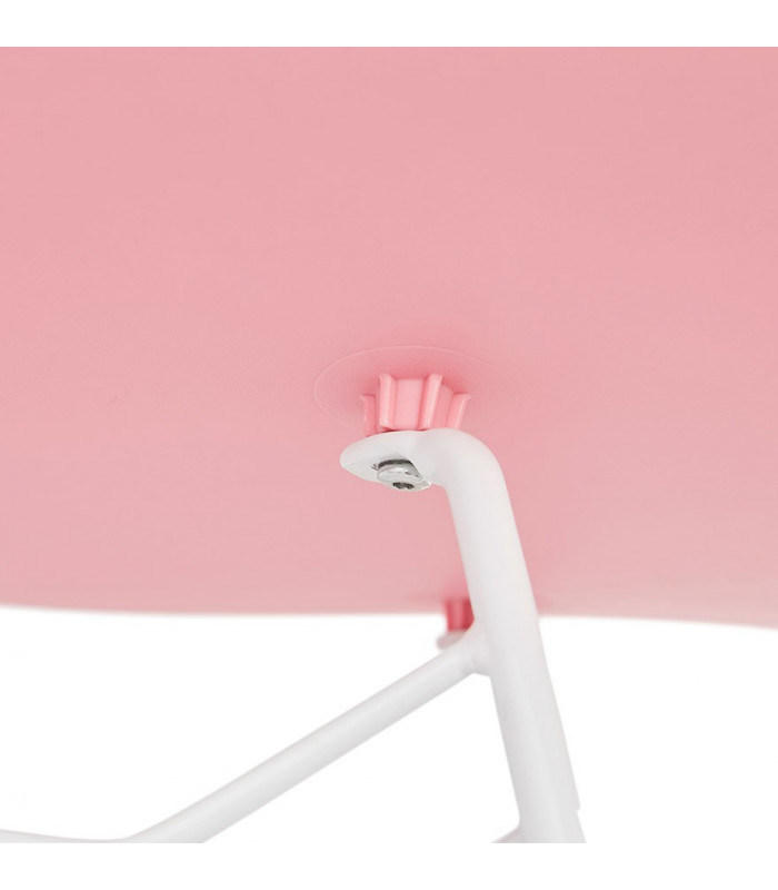Chaise design rose en plastique et métal Curl