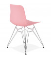 Chaise design rose en plastique et métal Curl