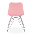 Chaise design rose en plastique et métal Curl