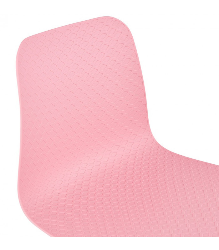 Chaise design rose en plastique et métal Curl