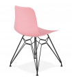 Chaise design rose en plastique et métal Curl