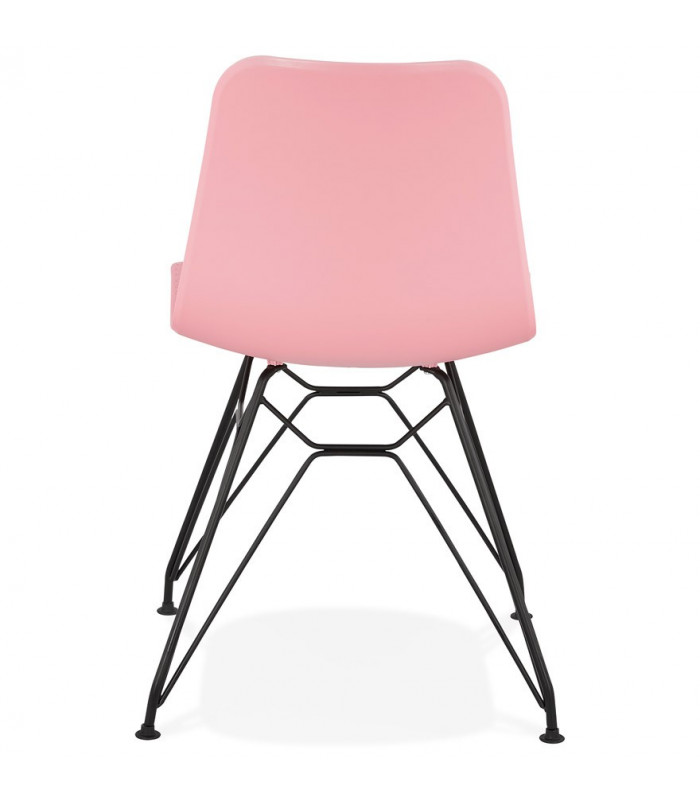 Chaise design rose en plastique et métal Curl