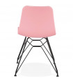 Chaise design rose en plastique et métal Curl