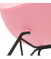 Chaise design rose en plastique et métal Curl