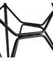 Chaise design rose en plastique et métal Curl