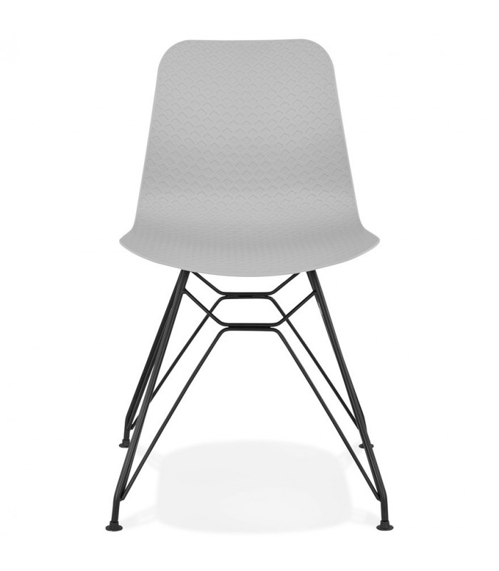 Chaise design gris en plastique et métal Curl