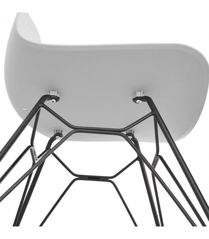 Chaise design gris en plastique et métal Curl