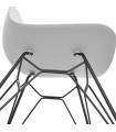 Chaise design gris en plastique et métal Curl