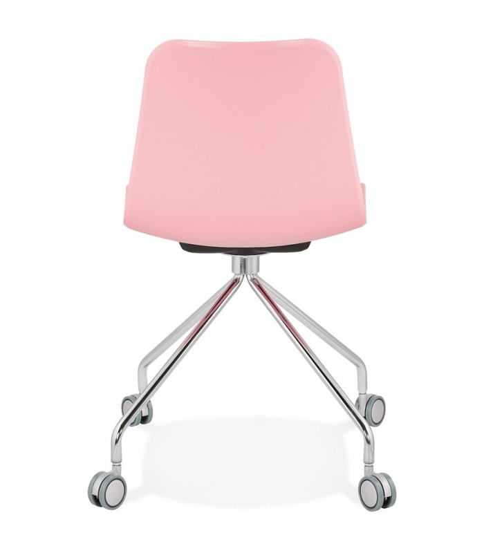 Chaise design rose en plastique et métal Malibu
