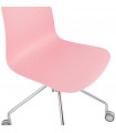 Chaise design rose en plastique et métal Malibu