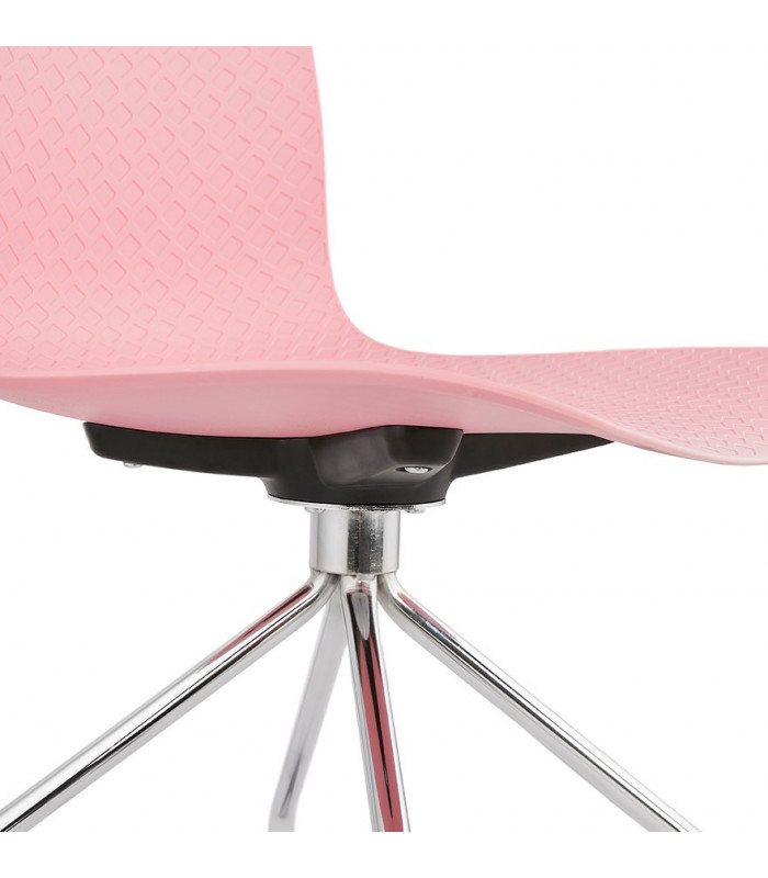 Chaise design rose en plastique et métal Malibu
