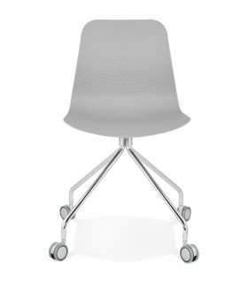 Chaise design gris en plastique et métal Malibu