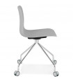 Chaise design gris en plastique et métal Malibu