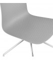 Chaise design gris en plastique et métal Malibu