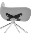 Chaise design gris en plastique et métal Malibu