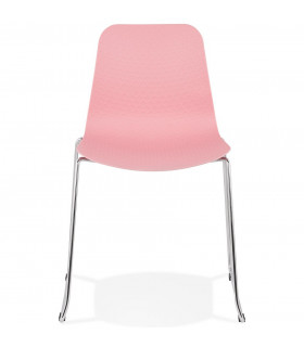 Chaise design rose en plastique et métal Amalfi