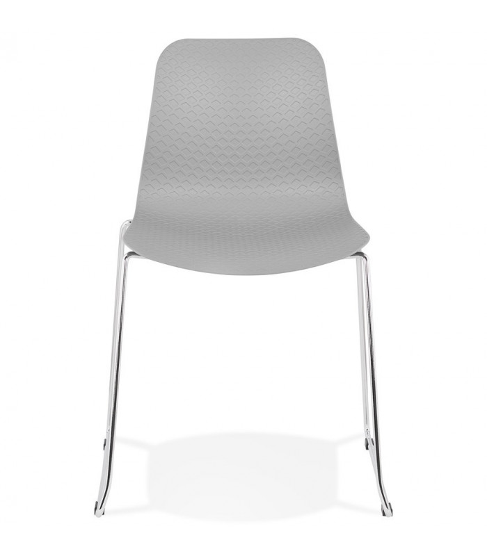 Chaise design gris en plastique et métal Amalfi