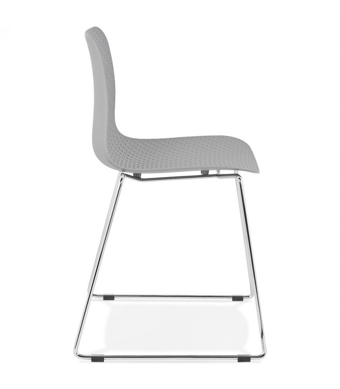 Chaise design gris en plastique et métal Amalfi
