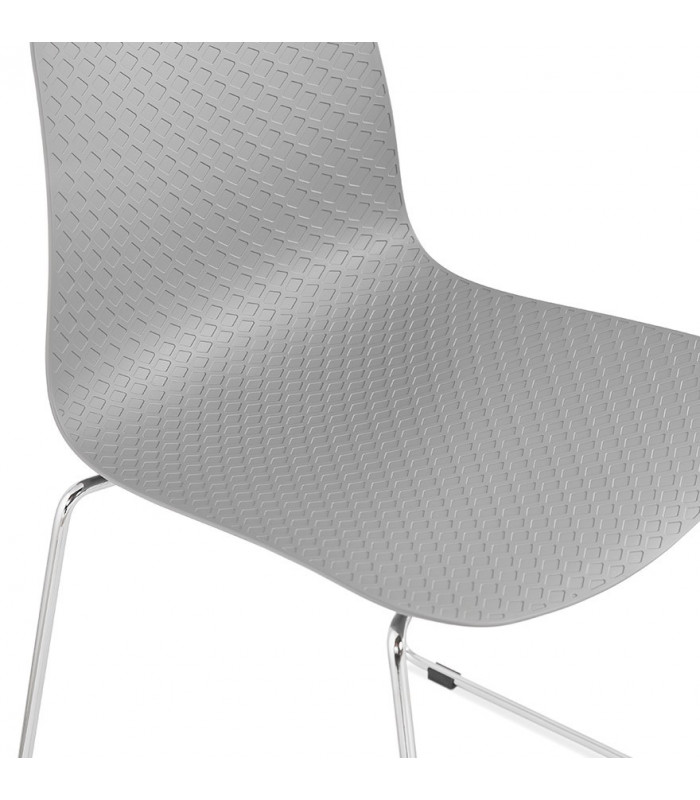 Chaise design gris en plastique et métal Amalfi