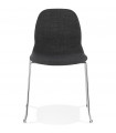 Chaise design gris foncé en tissu et métal Meteora