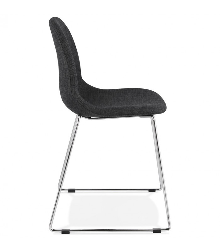 Chaise design gris foncé en tissu et métal Meteora