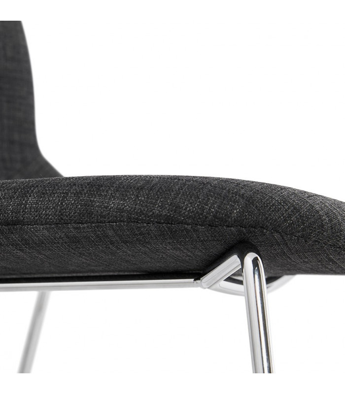 Chaise design gris foncé en tissu et métal Meteora