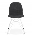 Chaise design gris foncé en tissu et métal Kora