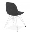 Chaise design gris foncé en tissu et métal Kora