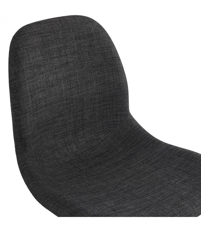 Chaise design gris foncé en tissu et métal Kora