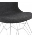 Chaise design gris foncé en tissu et métal Kora