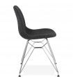 Chaise design gris foncé en tissu et métal Kora