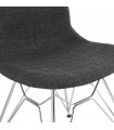 Chaise design gris foncé en tissu et métal Kora