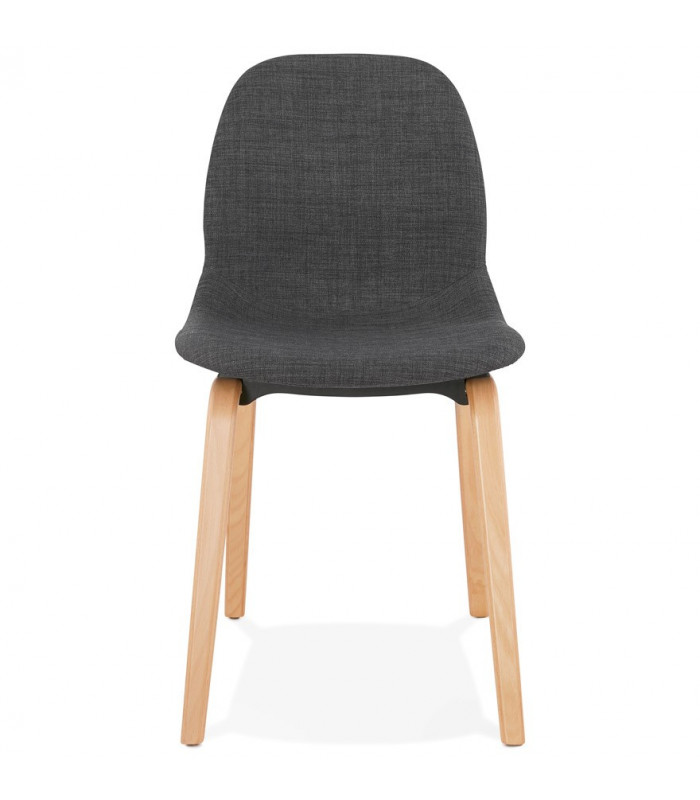 Chaise design gris foncé en tissu et bois Bernice