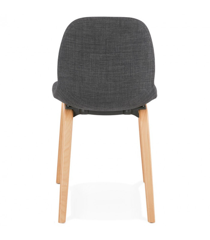 Chaise design gris foncé en tissu et bois Bernice