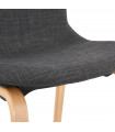 Chaise design gris foncé en tissu et bois Bernice