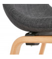 Chaise design gris foncé en tissu et bois Bernice