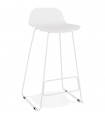 Tabouret de bar design blanc en plastique et métal Monaco