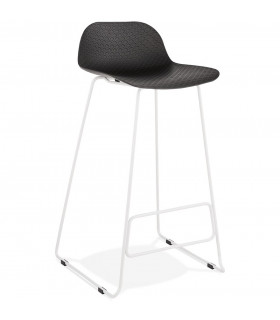 Tabouret de bar design noir en plastique et métal Monaco
