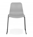 Chaise design gris en plastique et métal Amalfi
