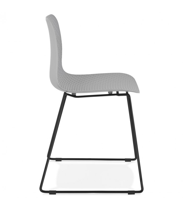 Chaise design gris en plastique et métal Amalfi