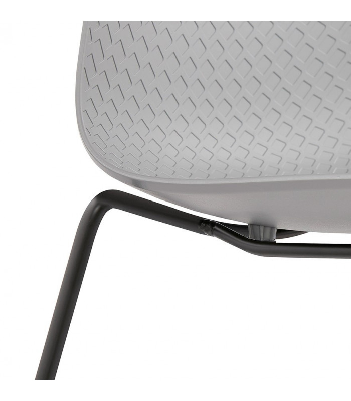 Chaise design gris en plastique et métal Amalfi