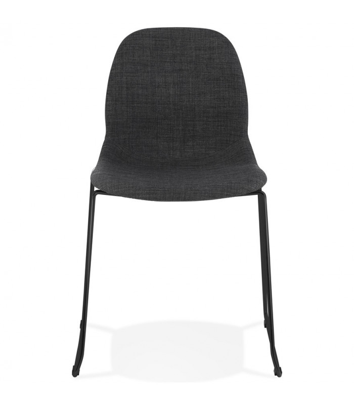 Chaise design gris foncé en tissu et métal Meteora