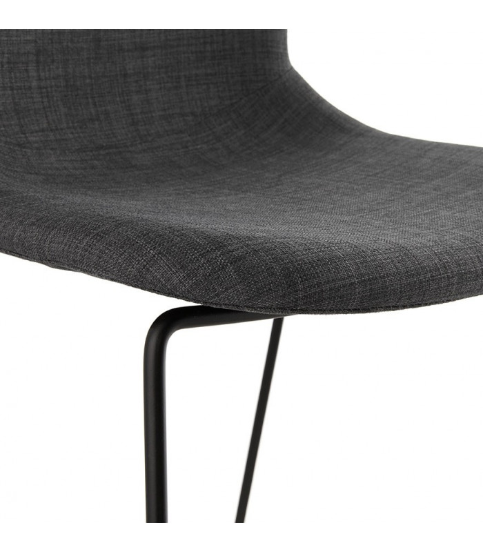 Chaise design gris foncé en tissu et métal Meteora