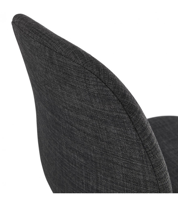 Chaise design gris foncé en tissu et métal Meteora
