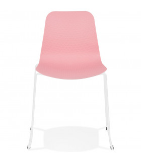 Chaise design rose en plastique et métal Amalfi