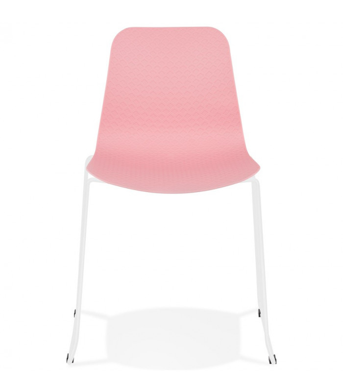 Chaise design rose en plastique et métal Amalfi