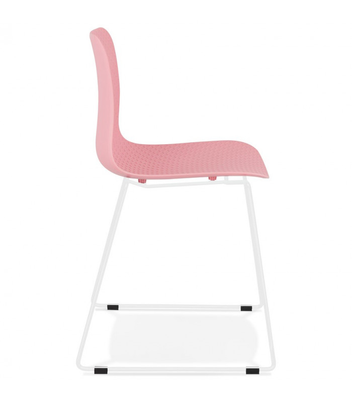 Chaise design rose en plastique et métal Amalfi