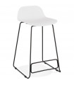 Tabouret de bar design blanc en plastique et métal Monaco Mini
