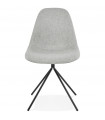Chaise design gris clair en tissu et métal Dara